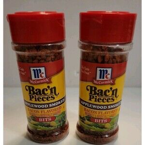 Lot 2 McCormick Bac'n Pieces Applewood-Smoked Bacon-Fld Bits,1.87 oz.Eh B.B 3/24